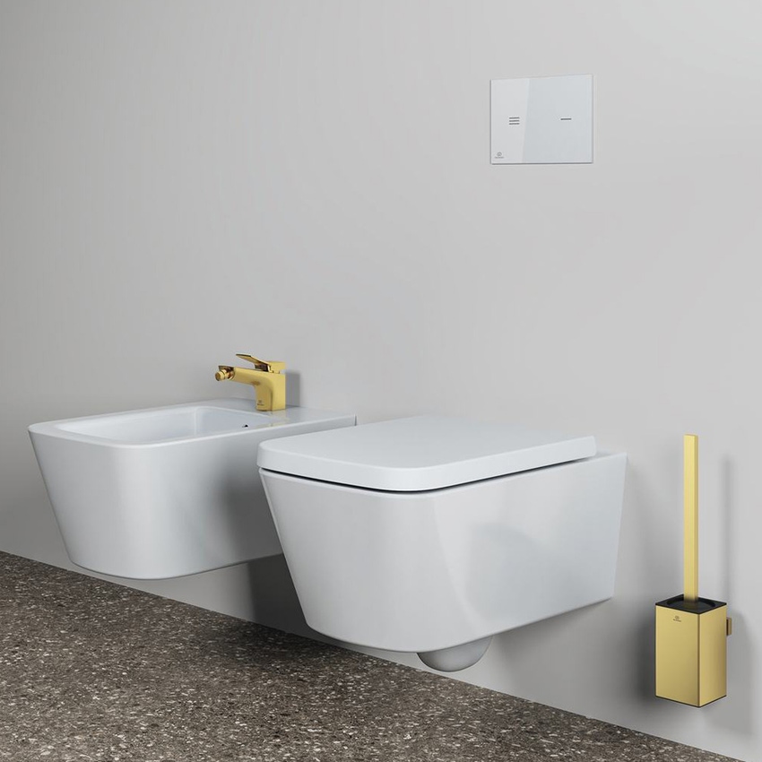Immagine di Ideal Standard CONCA portascopino squadrato, a parete, finitura brushed gold T4494A2