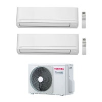 Immagine di Toshiba SEIYA R32 Climatizzatore a parete dual split inverter bianco | unità esterna 3.3 kW unità interne 5000+7000 BTU RAS-2M10U2AVG-E+RAS-B[15|20]E2KVG-E