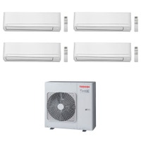 Immagine di Toshiba SEIYA R32 Climatizzatore a parete quadri split inverter bianco | unità esterna 8 kW unità interne 5000+10000+10000+10000 BTU RAS-4M27U2AVG-E+RAS-B[15|25|25|25]E2KVG-E