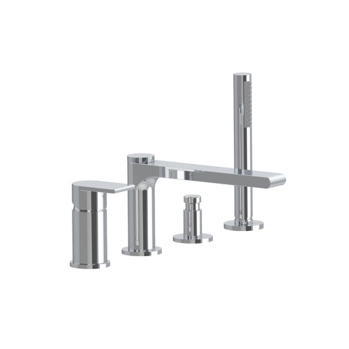 Immagine di Bellosta JEANS miscelatore per bordo vasca, senza scarico, con deviatore e doccetta, finitura cromo 01-4801/2/A