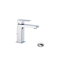 Immagine di Bellosta JQ miscelatore lavabo monoforo H.14 P.12 cm, con scarico, senza risparmio energetico, finitura cromo 01-7805