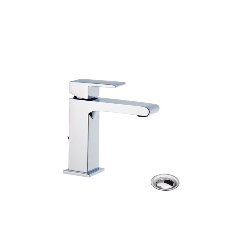 Immagine di Bellosta JQ miscelatore lavabo monoforo H.14 P.12 cm, con scarico, senza risparmio energetico, finitura cromo 01-7805