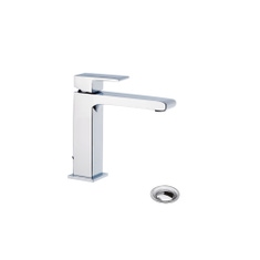 Immagine di Bellosta JQ miscelatore lavabo monoforo H.17 P.15 cm, con scarico, senza risparmio energetico, con bocca prolungata, finitura cromo 01-7805/PN