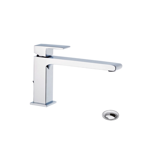 Immagine di Bellosta JQ miscelatore lavabo monoforo H.14 P.21 cm, con scarico, senza risparmio energetico, con bocca extraprolungata, finitura cromo 01-7805/P/A