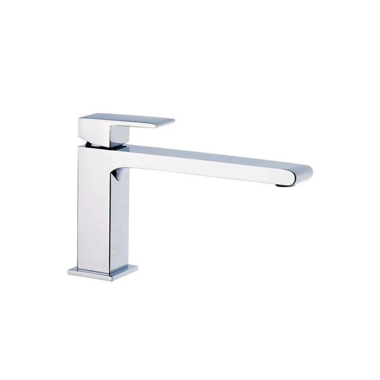 Immagine di Bellosta JQ miscelatore lavabo monoforo H.14 P.21 cm, senza scarico, senza risparmio energetico, con bocca extraprolungata, finitura cromo 01-7805/P/A/S