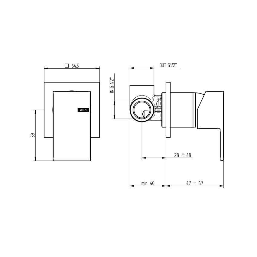 Immagine di Bellosta JQ miscelatore remoto, ad incasso, senza scarico, senza corpo incasso, finitura cromo 01-7805/R/B/E