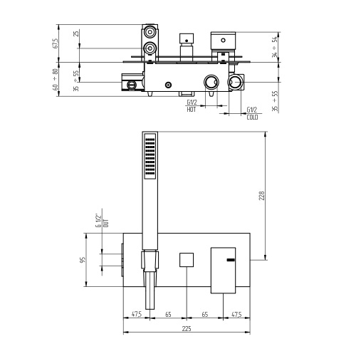 Immagine di Bellosta JQ miscelatore per doccia ad incasso, con deviatore automatico, a 2 uscite, con doccetta e flessibile 150 cm, senza corpo incasso, finitura cromo 01-7800/1/P/E