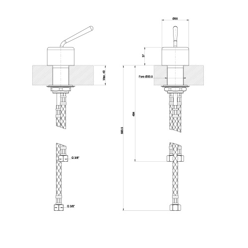 Immagine di Gessi GOCCIA comando remoto, finitura black metal GHRC 33700#124