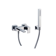 Immagine di Bellosta JQ miscelatore esterno per vasca, con deviatore, doccetta e flessibile 150 cm, finitura cromo 01-7801/A1