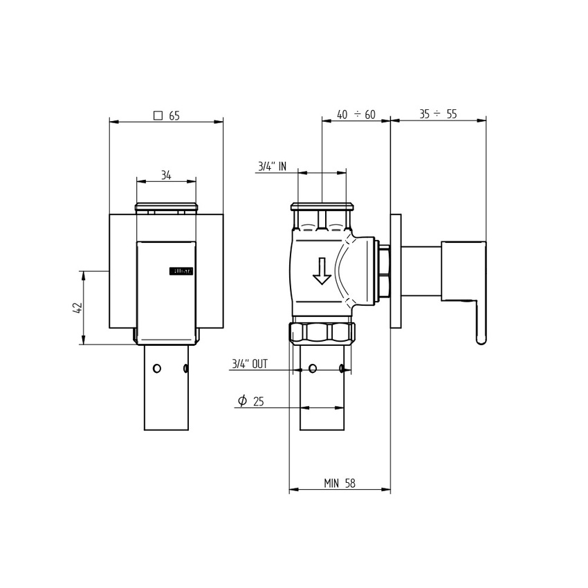 Immagine di Bellosta JQ passo rapido 3/4", senza corpo incasso, finitura cromo 01-7840/E