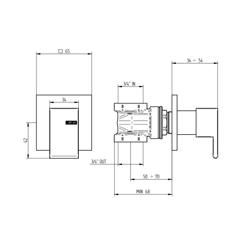Immagine di Bellosta JQ saracinesca, senza corpo incasso, finitura cromo 01-7832/2/E