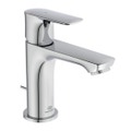 Immagine di Ideal Standard CONNECT AIR miscelatore monocomando H.15 cm per lavabo, con sistema di apertura a freddo Bluestart, asta di comando e scarico piletta, finitura cromo A7008AA