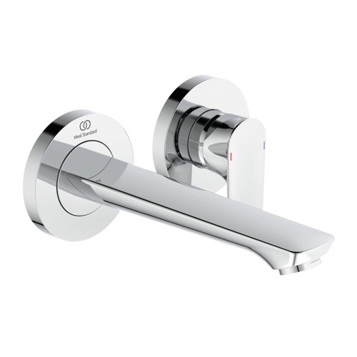 Immagine di Ideal Standard CONNECT AIR miscelatore monocomando lavabo per installazione a parete, bocca di erogazione da 18.5 cm, finitura cromo A7029AA