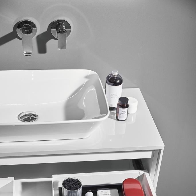Immagine di Ideal Standard CONNECT AIR miscelatore monocomando lavabo per installazione a parete, bocca di erogazione da 18.5 cm, finitura cromo A7029AA
