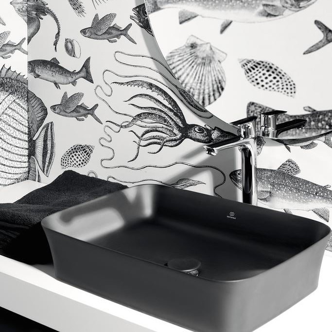 Immagine di Ideal Standard CONNECT AIR miscelatore monocomando da appoggio su piano, con asta di comando e scarico piletta, finitura cromo A7025AA