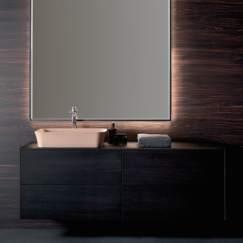 Immagine di Ideal Standard CONNECT AIR miscelatore monocomando da appoggio su piano, con sistema di apertura a freddo Bluestart, asta di comando e scarico piletta, finitura cromo A7026AA