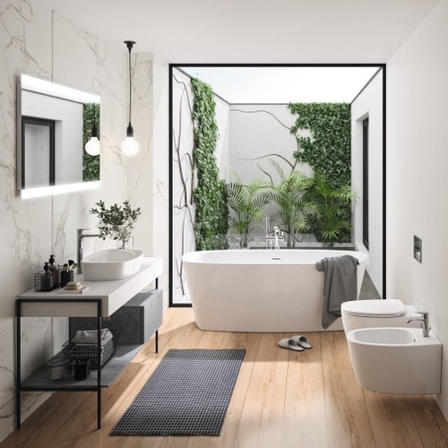 Immagine di Ideal Standard CONNECT AIR miscelatore monocomando da appoggio su piano, senza asta di comando e scarico piletta, finitura cromo A7027AA