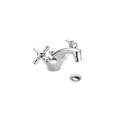 Immagine di Bellosta ROMINA gruppo lavabo monoforo H.10 cm, con scarico, finitura cromo 01-0305/1/C