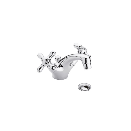 Immagine di Bellosta ROMINA gruppo lavabo monoforo H.10 cm, con scarico, finitura cromo 01-0305/1/C