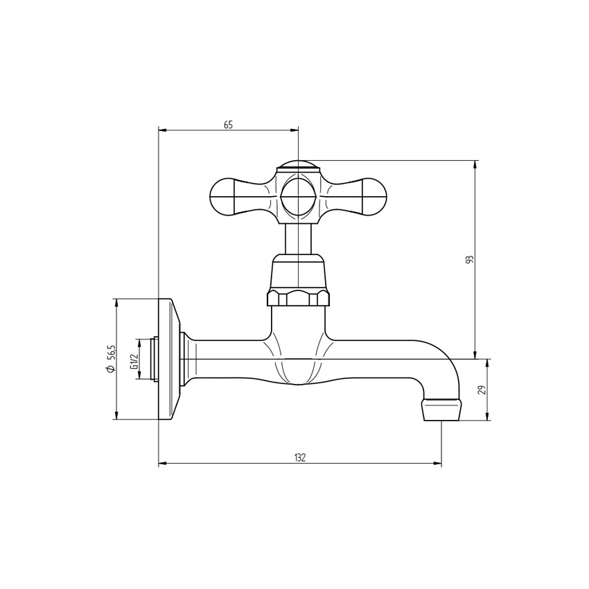 Immagine di Bellosta ROMINA rubinetto acqua singola da parete, finitura cromo 01-0322/C