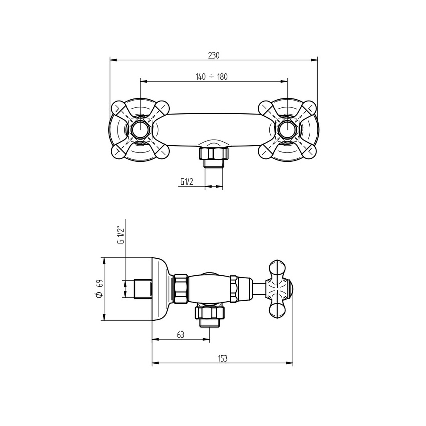 Immagine di Bellosta ROMINA gruppo doccia esterno, senza set doccia, finitura cromo 01-0309/1/C
