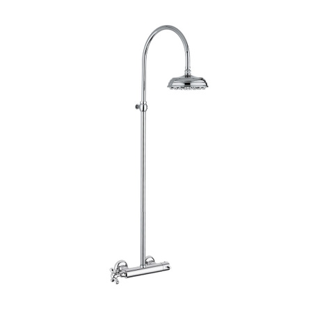 Immagine di Bellosta ROMINA miscelatore doccia termostatico, esterno, con stelo regolabile, soffione Ø 20 cm, finitura cromo 01-0311/4A/C