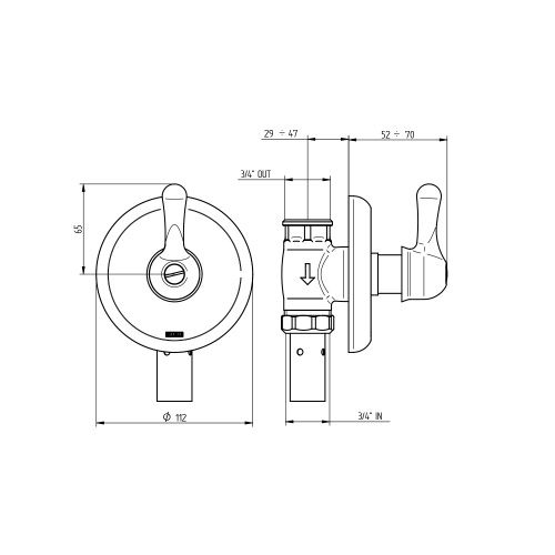 Immagine di Bellosta ROMINA passo rapido 3/4", senza corpo incasso, finitura cromo 01-0340/E