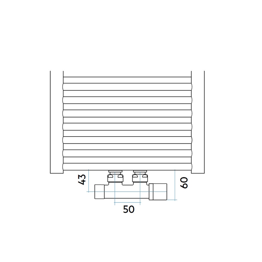 Immagine di Irsap ARES scaldasalviette, 34 tubi, 3 intervalli, H.172 L.43 P.3 cm, attacchi centrali 50 mm, colore bianco standard finitura lucido Cod.01 EIG043B01IR05NNN01
