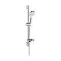 Immagine di Hansgrohe CROMETTA set doccia Vario, con asta doccia 65 cm e portasapone, finitura cromo e bianco 26553400