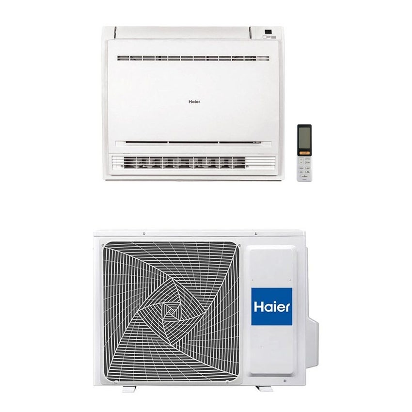 Immagine di Haier CONSOLE R32 Climatizzatore a pavimento monosplit inverter Wi-Fi | unità esterna 4.2 kW unità interna 15000 BTU 1U42S2SM1FA+AF42S2SD1FA(H)