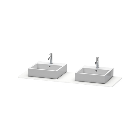Immagine di Duravit XSQUARE consolle sottolavabo L.160 cm, con 2 tagli per 2 lavabi, colore bianco finitura opaco XS063HB1818