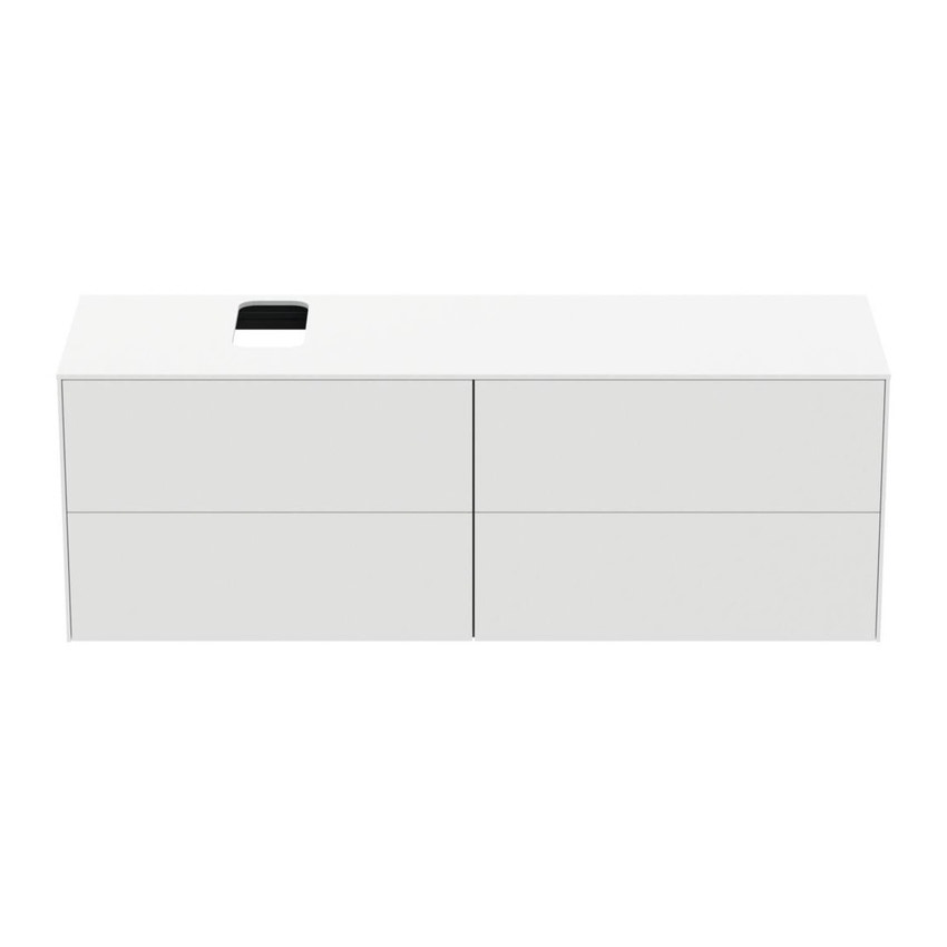 Immagine di Ideal Standard CONCA mobile sottolavabo sospeso L.160 H.55 P.50.5 cm, con 4 cassetti, interno colore antracite, esterno laccato colore bianco finitura opaco T3989Y1