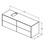 Immagine di Ideal Standard CONCA mobile sottolavabo sospeso L.160 H.55 P.50.5 cm, con 4 cassetti, interno colore antracite, esterno laccato colore bianco finitura opaco T3989Y1