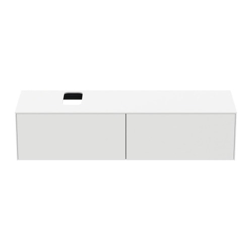 Immagine di Ideal Standard CONCA set con mobile sottolavabo L.160 cm, 2 cassetti, colo bianco finitura opaco e lavabo L.80 cm con foro rubinetteria e troppopieno, colore bianco finitura lucido T3983Y1+T382601