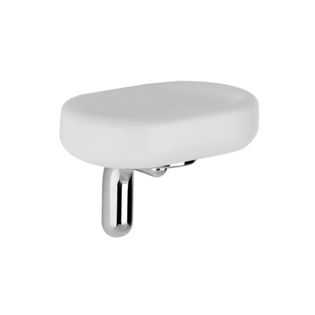 Immagine di Gessi GOCCIA ACCESSORIES portasapone in Gres, a parete, colore bianco, finitura cromo 38001#031
