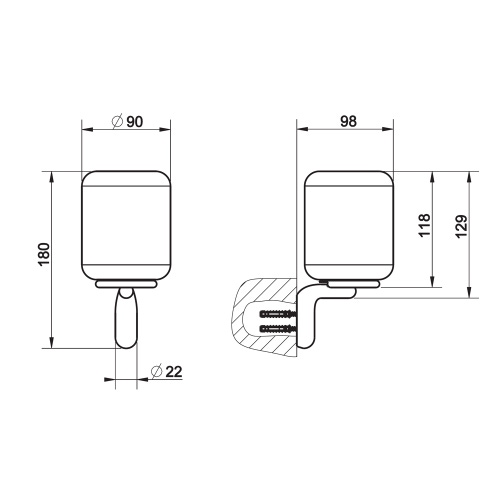 Immagine di Gessi GOCCIA ACCESSORI bicchiere in Gres, a parete, colore bianco 38007#031
