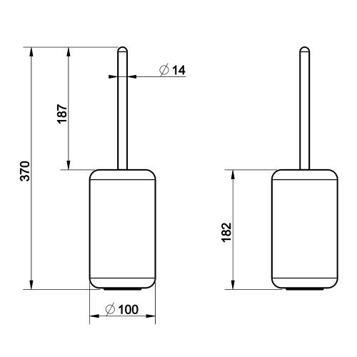 Immagine di Gessi GOCCIA ACCESSORI porta scopino in Gres, d'appoggio, colore bianco 38043#031