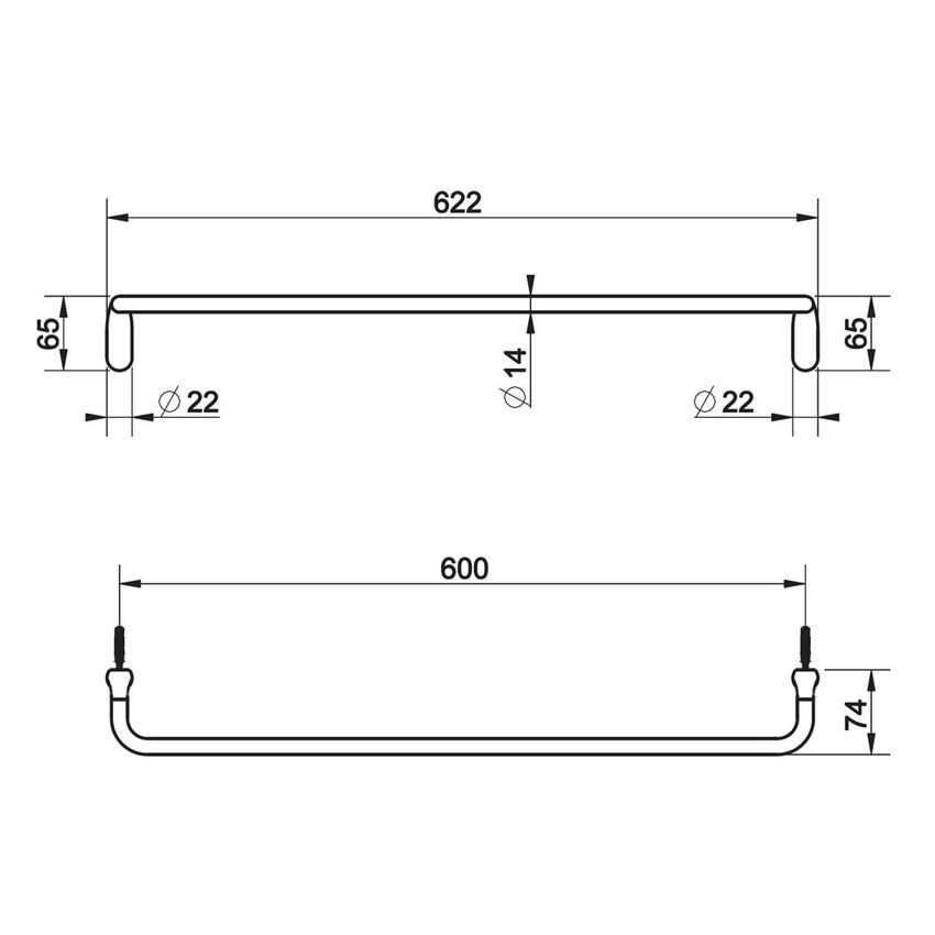 Immagine di Gessi GOCCIA ACCESSORIES porta salviette L.60 cm, finitura cromo 38103#031