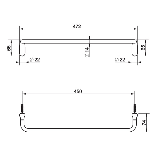 Immagine di Gessi GOCCIA ACCESSORI porta salviette L.45 cm, finitura cromo 38100#031