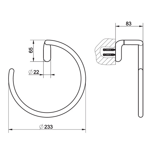 Immagine di Gessi GOCCIA ACCESSORI porta salviette ad anello, finitura cromo 38109#031
