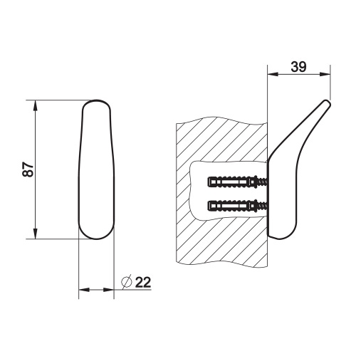 Immagine di Gessi GOCCIA ACCESSORI appendino a parete, finitura antique brass 38121#713