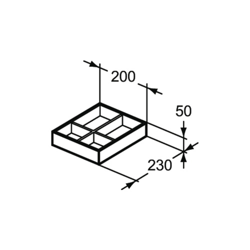 Immagine di Ideal Standard Accessorio interno per cassetti P.24 L.20 H.5 cm in legno massello, universale, laccato colore antracite finitura opaco T3980Y2