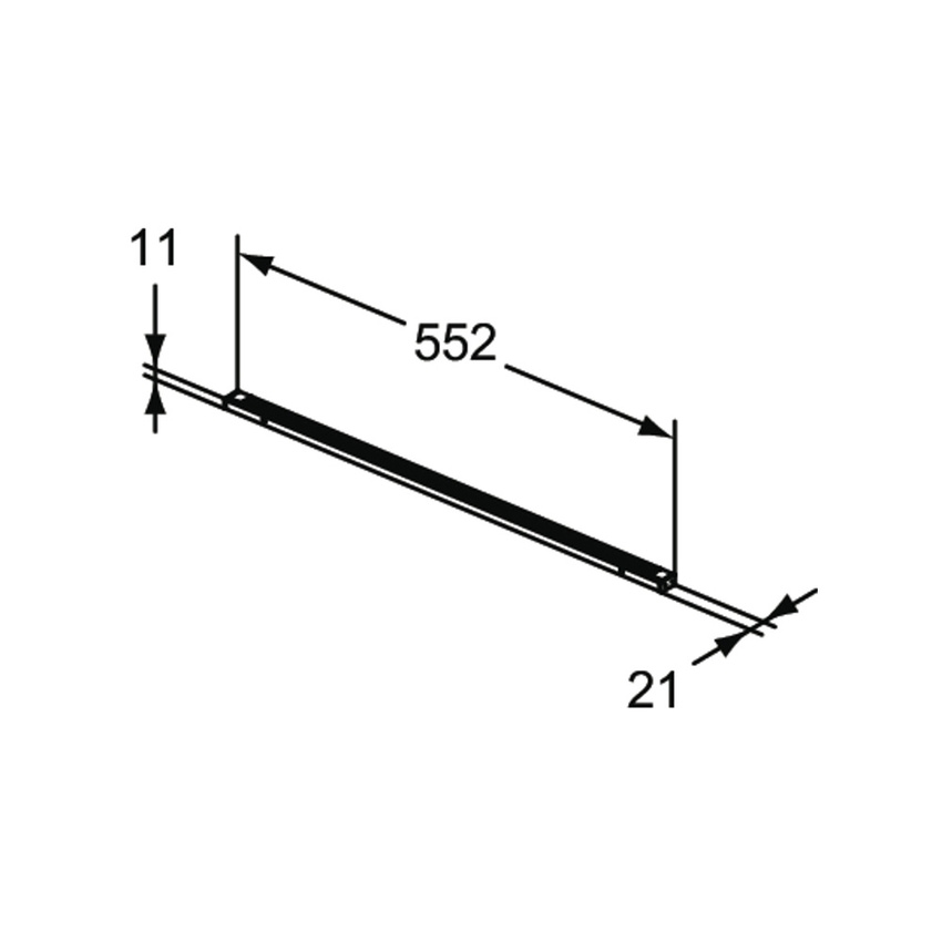 Immagine di Ideal Standard Barra a led L.56 cm, per interno cassetto, in alluminio, colore antracite finitura opaco T3975Y2