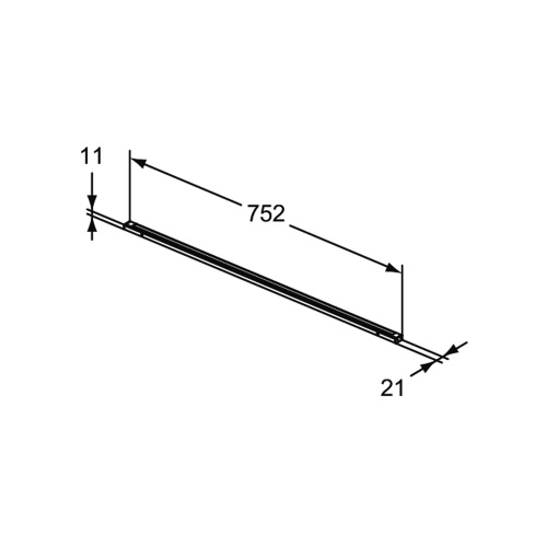 Immagine di Ideal Standard Barra a led L.76 cm, per interno cassetto, in alluminio, colore antracite finitura opaco T3976Y2