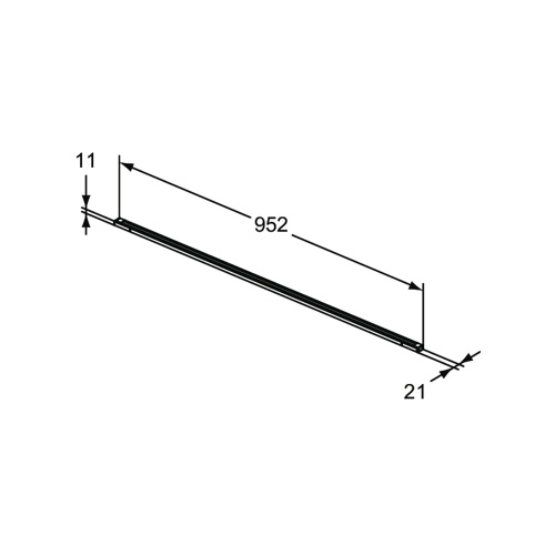 Immagine di Ideal Standard Barra a led L.96 cm, per interno cassetto, in alluminio, colore antracite finitura opaco T3977Y2