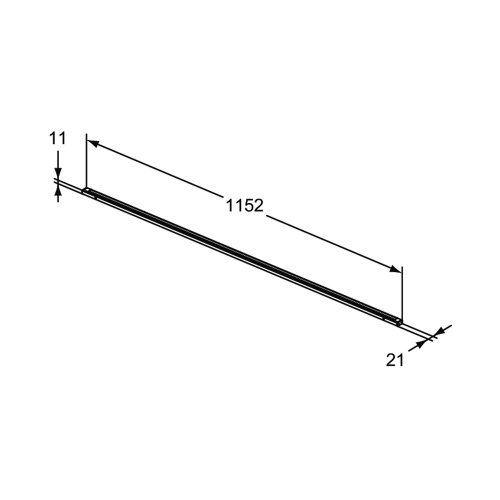 Immagine di Ideal Standard Barra a led L.116 cm, per interno cassetto, in alluminio, colore antracite finitura opaco T3978Y2