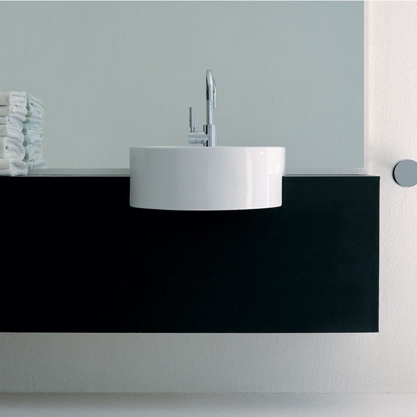 Immagine di Flaminia TWIN SET 42 lavabo 42 cm semincasso, monoforo, con troppopieno, colore bianco finitura lucido 5054/42