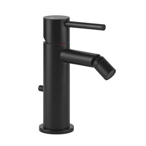 Immagine di Gessi VIA TORTONA miscelatore bidet, con scarico e flessibili di collegamento, colore nero finitura opaco 18607#299