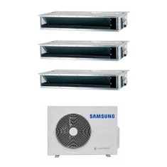 Immagine di Samsung CANALIZZABILE BASSA/MEDIA PREVALENZA R32 Climatizzatore canalizzabile trial split inverter | unità esterna 5.2 kW unità interne 9000+9000+9000 BTU AJ052TXJ3KG/EU+AJ0[26|26|26]TNLPEG/EU