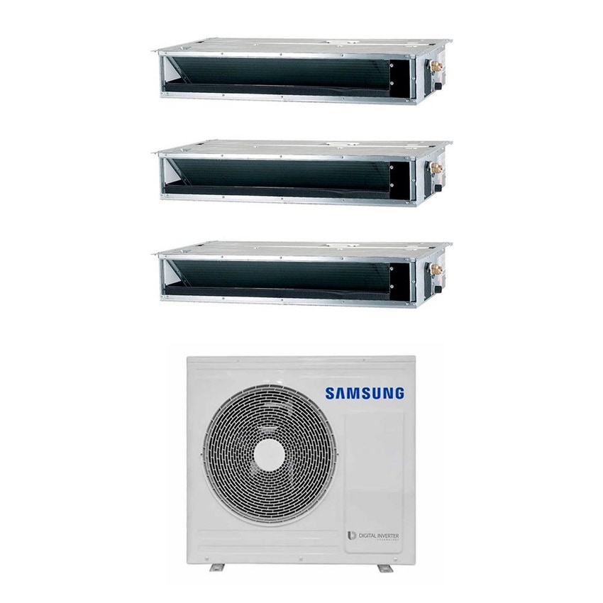 Immagine di Samsung CANALIZZABILE BASSA/MEDIA PREVALENZA R32 Climatizzatore canalizzabile trial split inverter | unità esterna 6.8 kW unità interne 9000+9000+12000 BTU AJ068TXJ3KG/EU+AJ0[26|26|35]TNLPEG/EU